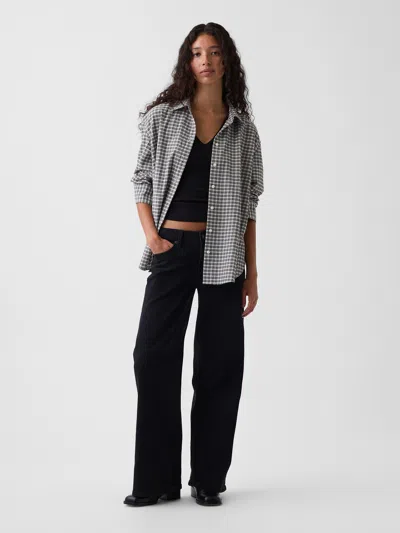 Gap Low Rise Stride Wide-leg Jeans In Black Wash