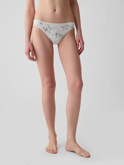Gap Low Rise Thong In Grey Ditsy Floral