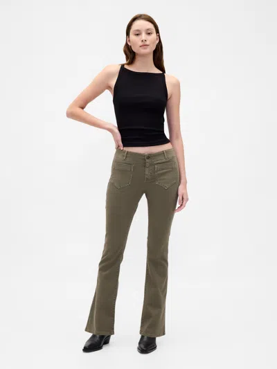 Gap Low Rise Twill Long & Lean Pants In Green