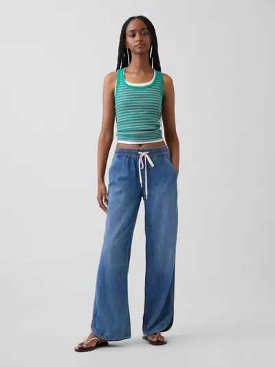 Gap Low Rise Ultrasoft '90s Loose Easy Dolphin-hem Jeans In Multi