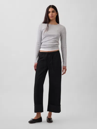 Gap Low Rise Ultrasoft Easy '90s Loose Crop Jeans In Black