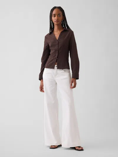 Gap Low Rise Ultrasoft Stride Wide-leg Jeans In Fresh White