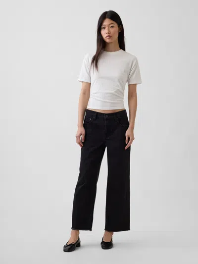 Gap Low Slung Relaxed Crop Jeans In Black