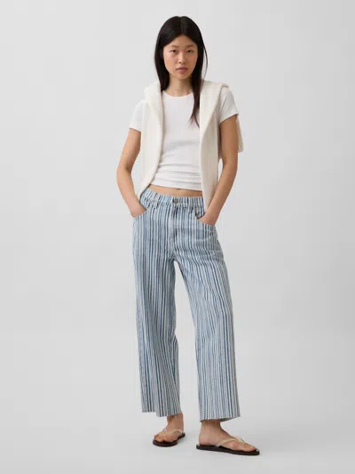 Gap Low Slung Relaxed Crop Jeans In Blue