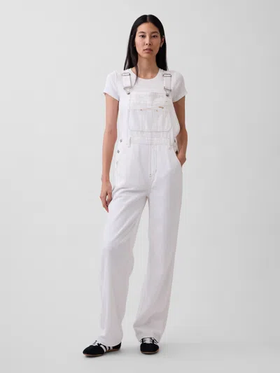 Gap Low Slung Ultrasoft Relaxed Overalls In White