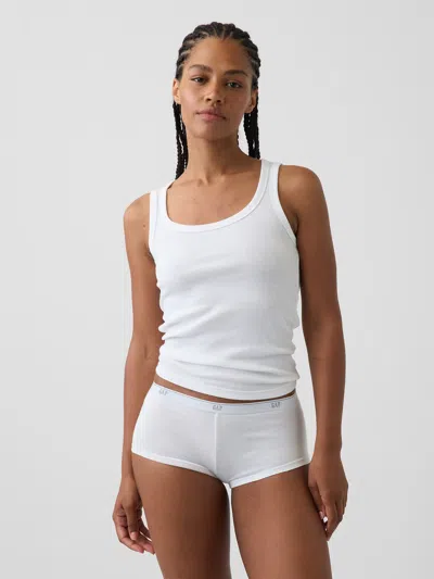 Gap Madesoft Organic Stretch Cotton Logo Shorty In White