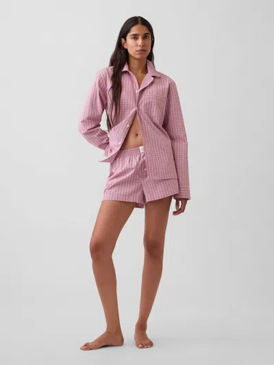 Gap Madesoft Poplin Pj Boxer Shorts In Pink