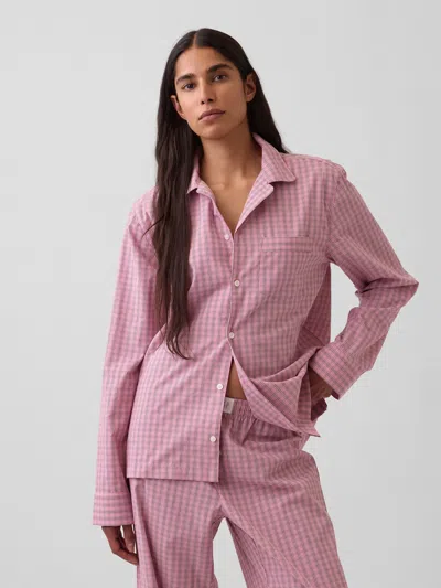Gap Madesoft Poplin Pj Shirt In Pink