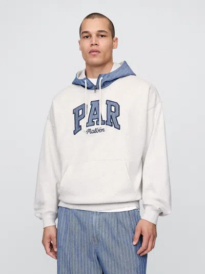 Gap × Malbon Heavyweight French Terry Logo Hoodie In Gray
