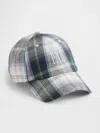 Gap × Malbon Linen-cotton Logo Plaid Baseball Hat