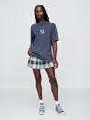 Gap × Malbon Linen-cotton Plaid Pleated Mini Skort