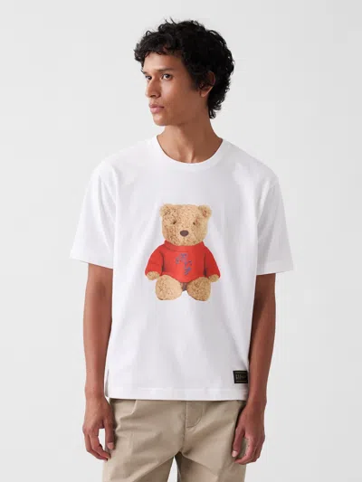 Gap × Malbon Organic Cotton Brannan Bear T-shirt In Fresh White