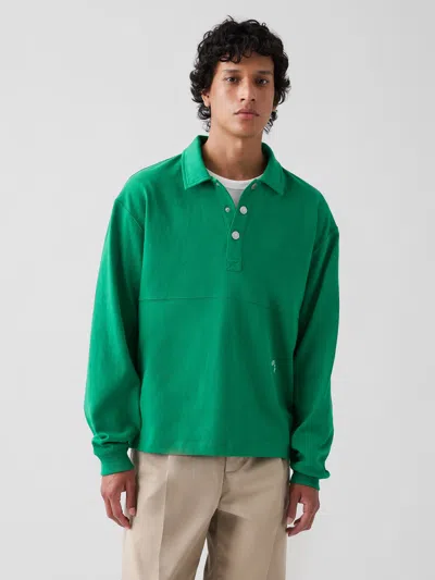 Gap × Malbon Oversized Polo Shirt Pullover In Green Heath