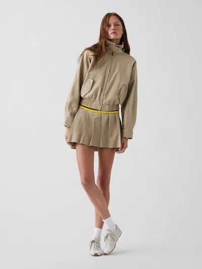 Gap × Malbon Pleated Twill Mini Skort In Khaki