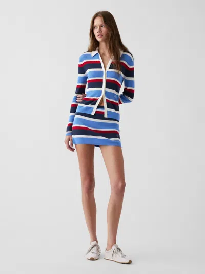 Gap × Malbon Stripe Sweater Mini Skort In Navy Stripe