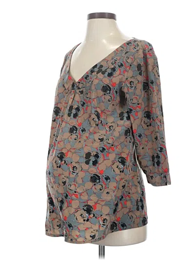 Pre-owned Gap - Maternity 3/4 Sleeve Blouse In Gray