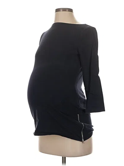Pre-owned Gap - Maternity 3/4 Sleeve Top Black Boatneck Tops