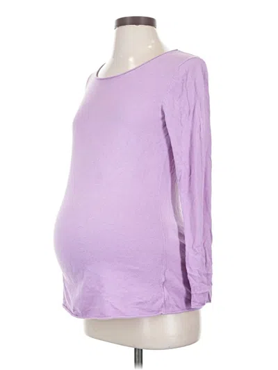 Pre-owned Gap - Maternity 3/4 Sleeve Top Purple Scoop Neck Tops