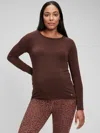 Gap Maternity Breathe Long Sleeve T-shirt In Rich Eggplant