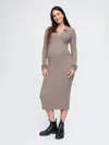 Gap Maternity Cashsoft Midi Sweater Dress In Plymouth Rock Brown