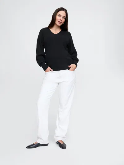 Gap Maternity Cashsoft Polo Shirt Sweater In Black