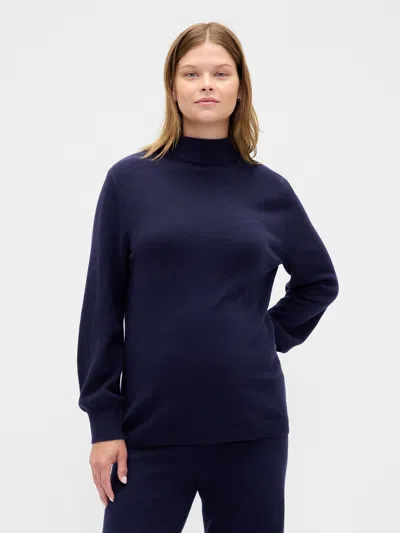 Gap Maternity Cashsoft Turtleneck Sweater In Blue