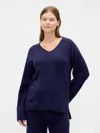 Gap Maternity Cashsoft V-neck Sweater In Blue
