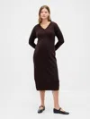 Gap Maternity Cashsoft V-neck Sweater Dress In Purple