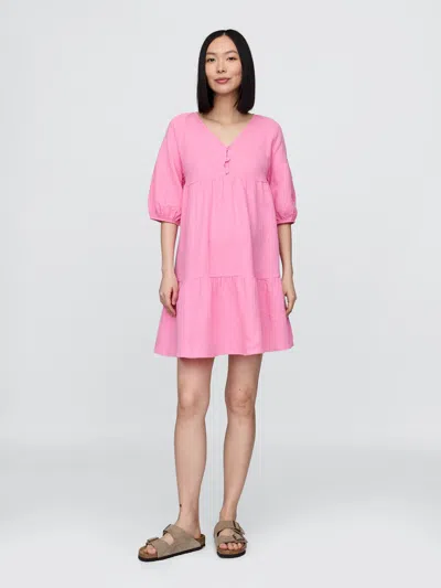 Gap Maternity Crinkle Gauze Tiered Dress