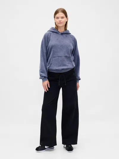 Gap Maternity Full Panel Easy Wide-leg Jeans In Black