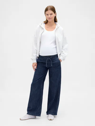 Gap Maternity Full Panel Easy Wide-leg Jeans In Purple