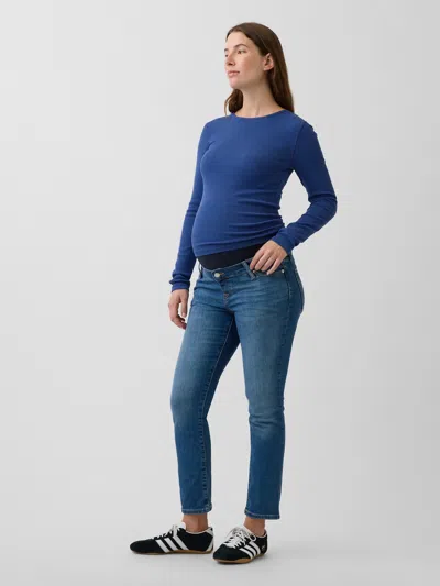 Gap Maternity Full Panel Slim Jeans In Blue