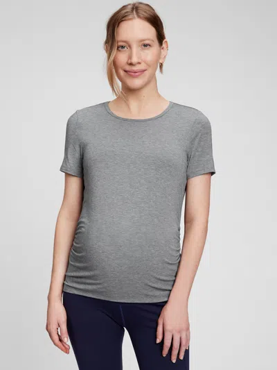 Gap Maternity Fit Breathe Side Shirring T-shirt In Grey