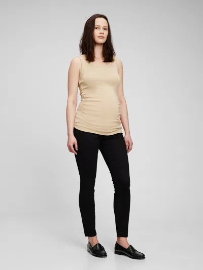 Gap Maternity Inset Panel Skinny Jeans With Washwell In Black Wash