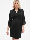 Gap Maternity Lace Trim Robe In Modal In Black