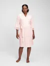 Gap Maternity Lace Trim Robe In Modal In Pink Cameo
