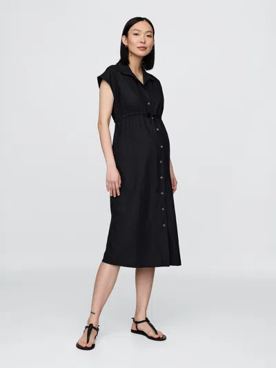 Gap Maternity Linen-blend Midi Shirtdress
