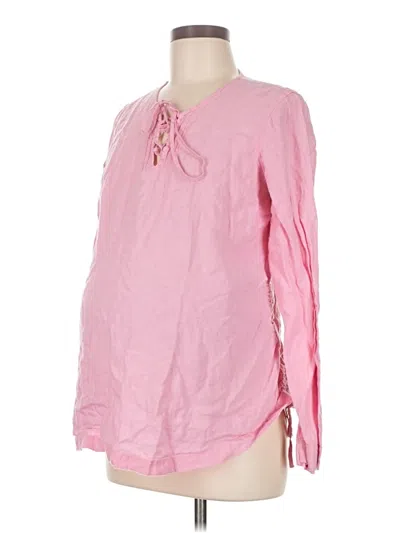 Pre-owned Gap - Maternity Long Sleeve Blouse In Pink