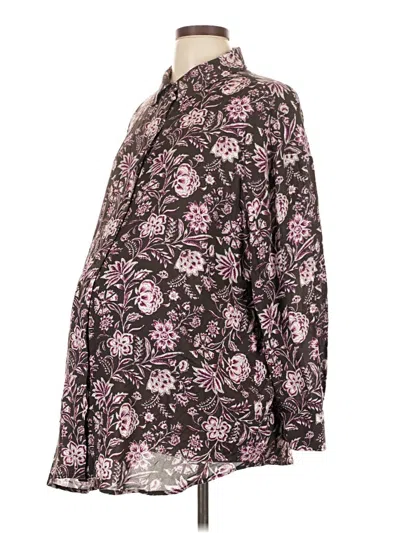 Pre-owned Gap - Maternity Long Sleeve Blouse In Purple