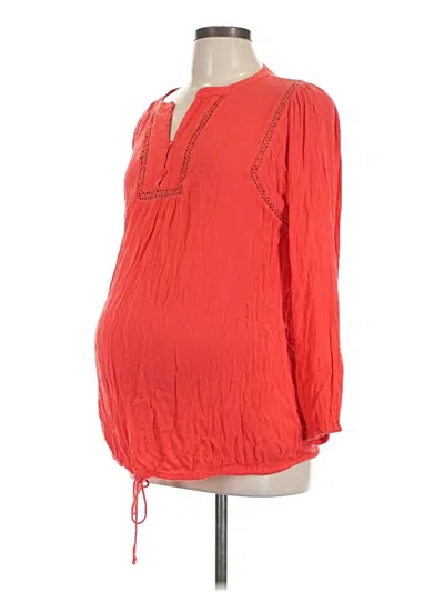 Pre-owned Gap - Maternity Long Sleeve Blouse In Red