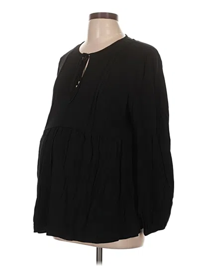 Pre-owned Gap - Maternity Long Sleeve Henley Shirt In Black
