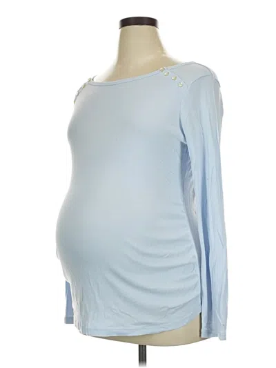 Pre-owned Gap - Maternity Long Sleeve Top Blue Boatneck Tops