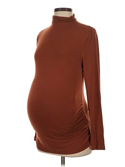 Pre-owned Gap - Maternity Long Sleeve Top Brown Turtleneck Tops