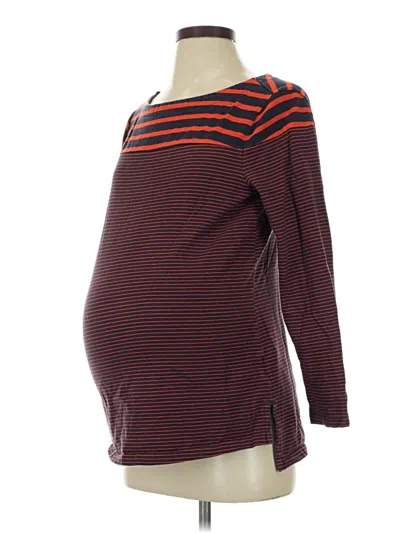 Pre-owned Gap - Maternity Long Sleeve Top Burgundy Boatneck Tops