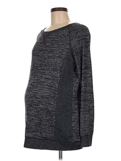 Pre-owned Gap - Maternity Long Sleeve Top Gray Crew Neck Tops