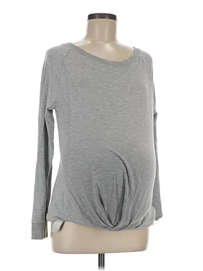 Pre-owned Gap - Maternity Long Sleeve Top Gray Crew Neck Tops