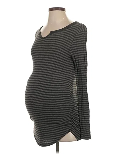 Pre-owned Gap - Maternity Long Sleeve Top Gray Scoop Neck Tops