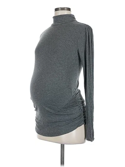 Pre-owned Gap - Maternity Long Sleeve Top Gray Turtleneck Tops