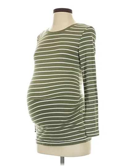 Pre-owned Gap - Maternity Long Sleeve Top Green Boatneck Tops