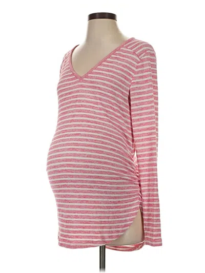 Pre-owned Gap - Maternity Long Sleeve Top Pink Scoop Neck Tops